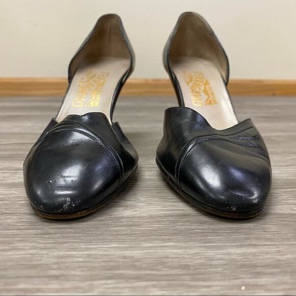 Salvatore Ferragamo Leather Heels Black 9 - Picture 4 of 10
